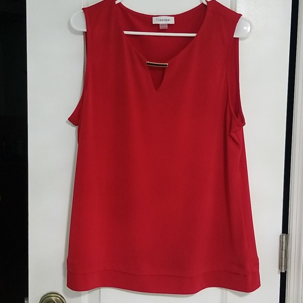 Red Sleeveless Calvin Klein Top